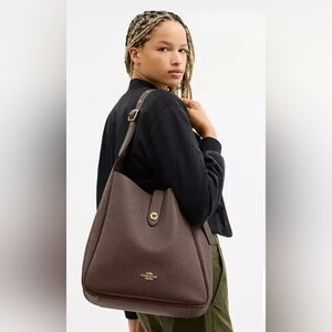 Coach Gold/Dark Stone Hadley Shoulder Bag